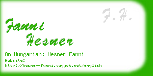 fanni hesner business card